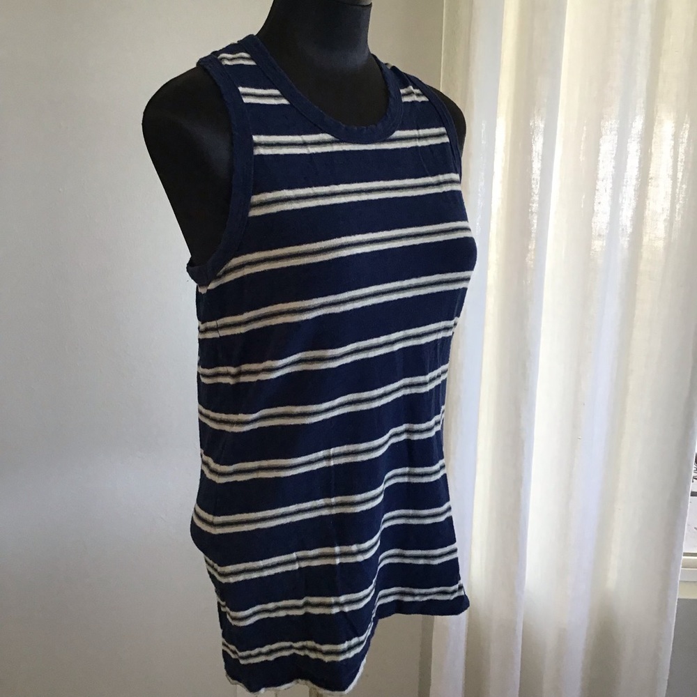 WVSJ3820 JAMES PERSE Striped Muscle back Tank Top